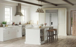 Cottage - Painted Oak White & Painted Oak Mussel 01 - Kitchen Facelift Gallery